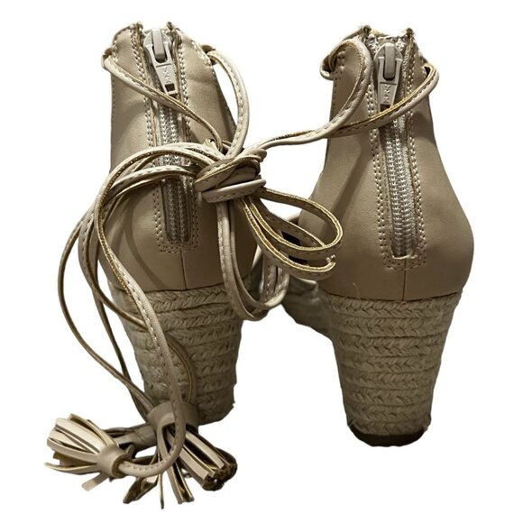 ComfortView Ryann Crochet Espadrilla Wedge Heels sz 8 Wide Lace Up Ankle - Picture 13 of 15